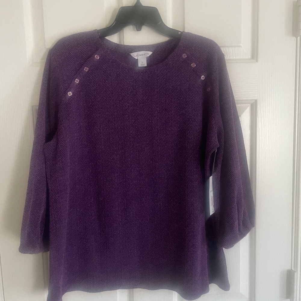 Liz Claiborne Deep Purple Knit Sweater XL